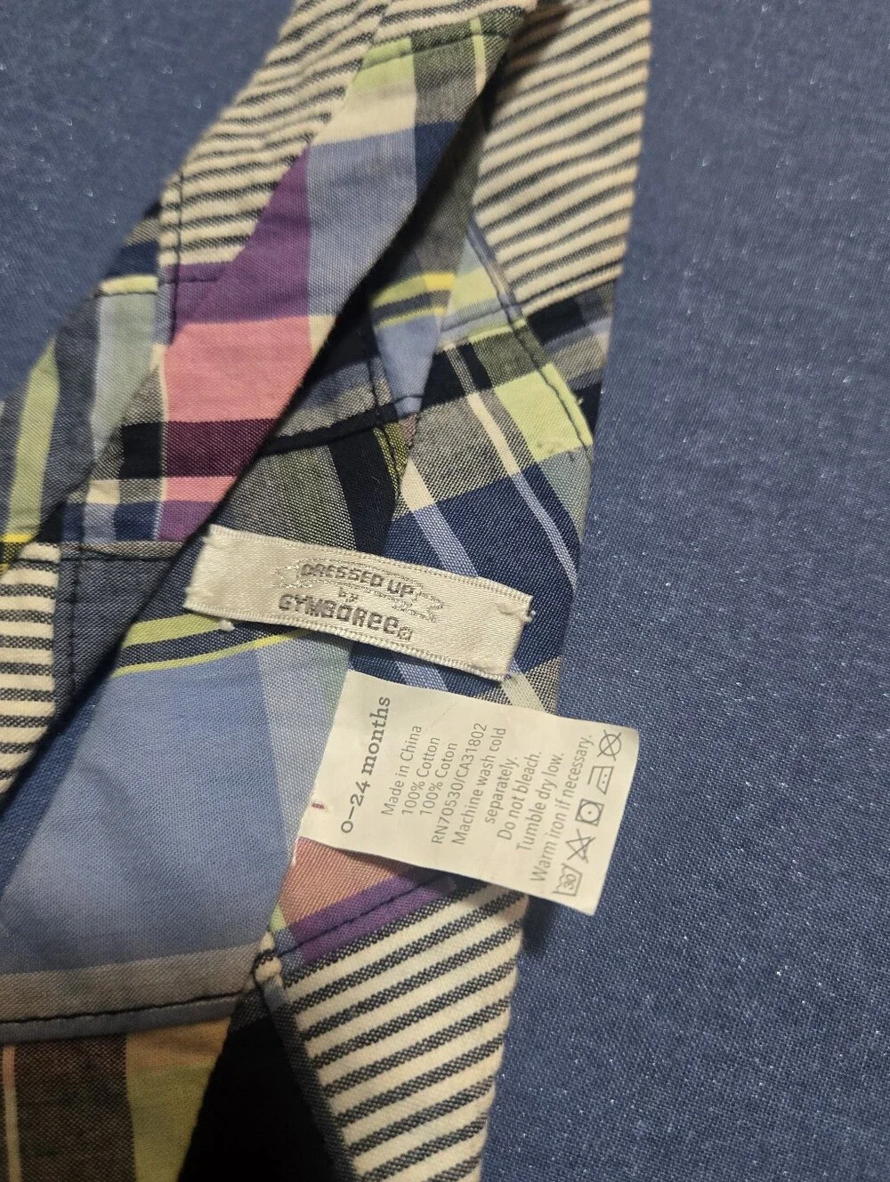 Toddler Boys Gymboree Winter Holiday Neck Tie, multicolored plaid pre-tied 0-24m